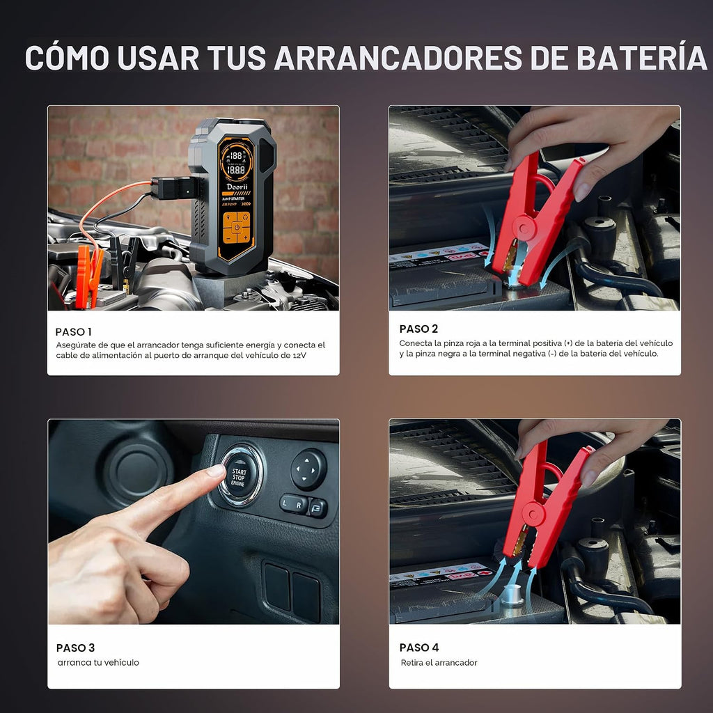 Doorii Arrancador de salto de 8000 A con compresor de aire, arranca...