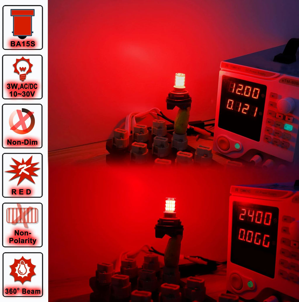 Ziomitus Bombillas LED rojas 1156 BA15S 1003 1141 7506 P21W 12V | R...
