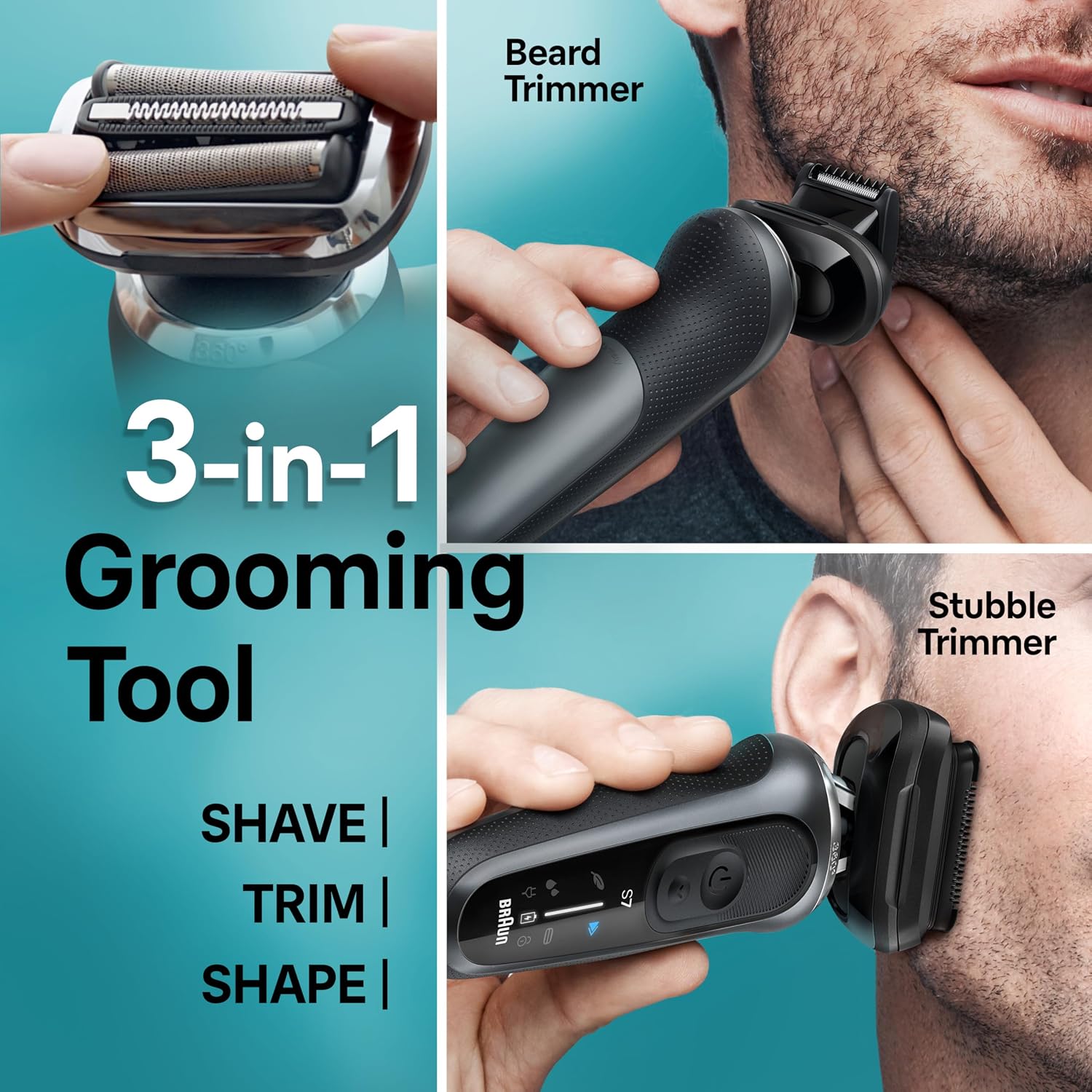 Braun Series 7 - Afeitadora eléctrica para hombres, maquinilla de a...