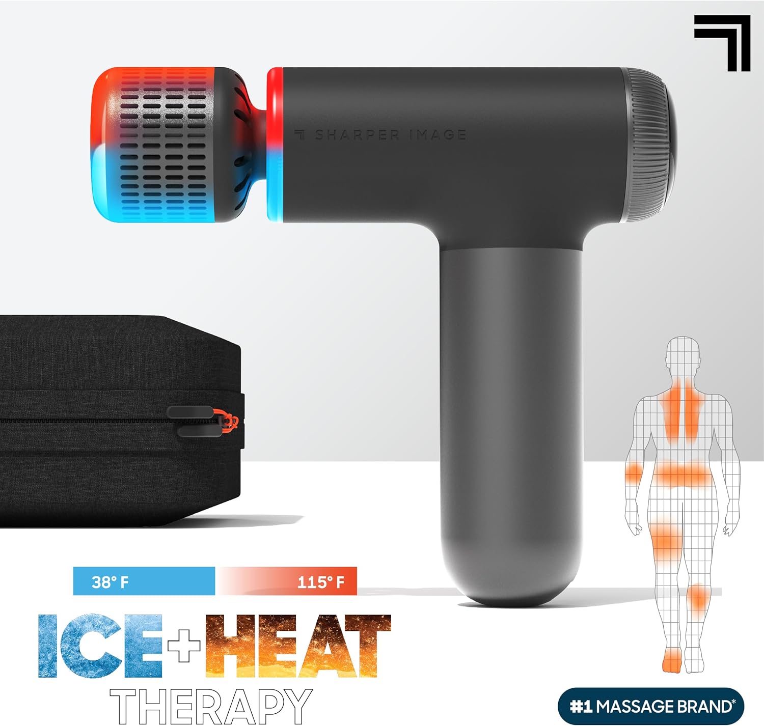 Sharper Image® Powerboost® Pro+ Pistola de masaje compacta de tejid...