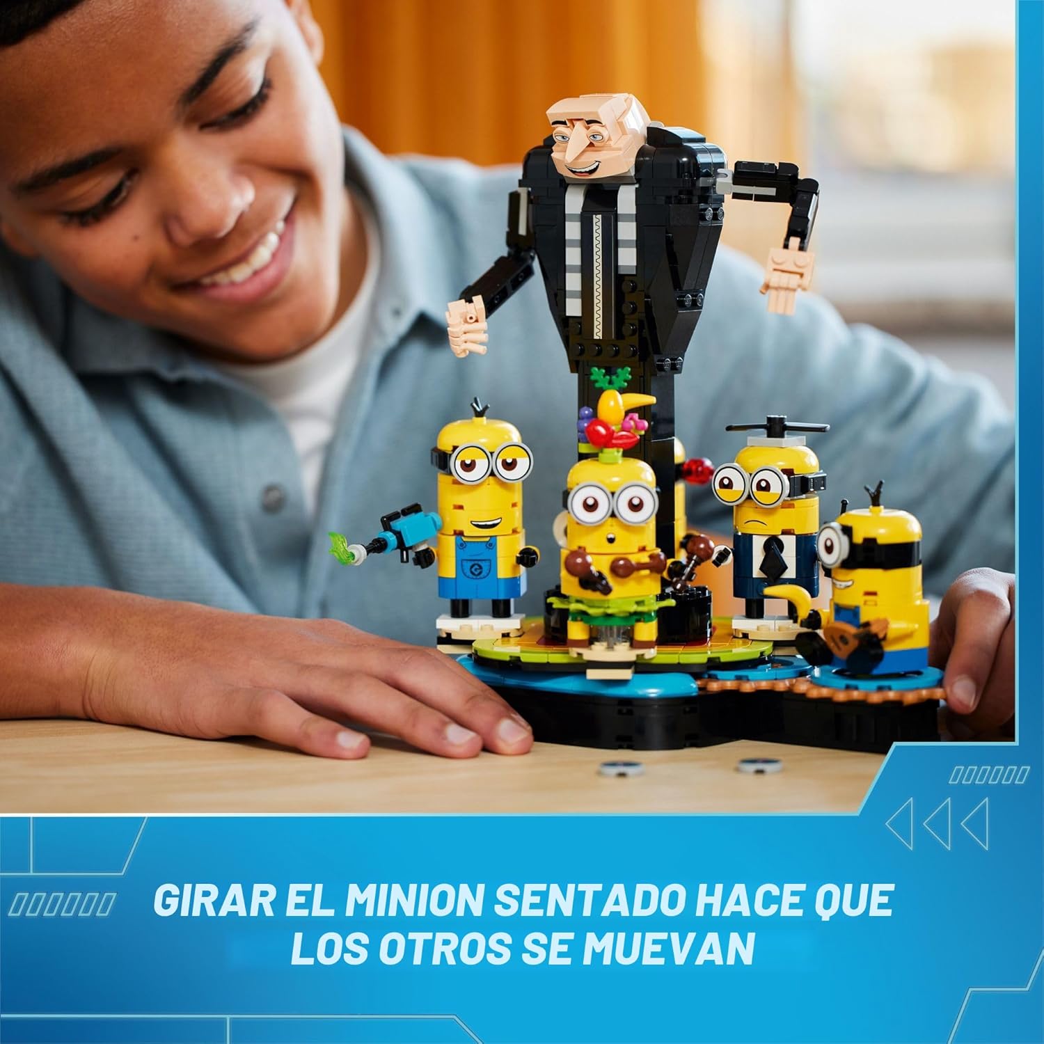 LEGO Despicable Me 4 Gru y Minions Construidos con Bloques, Figura...
