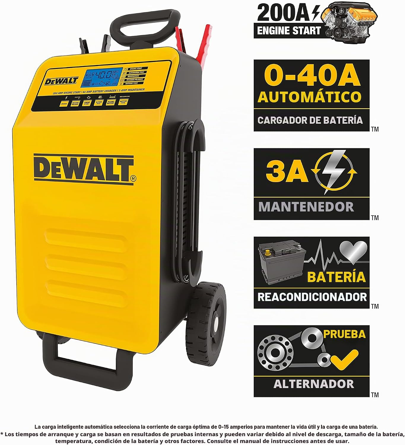 DeWalt Cargador de batería rodante de 40 amperios DXAEC200 para veh...