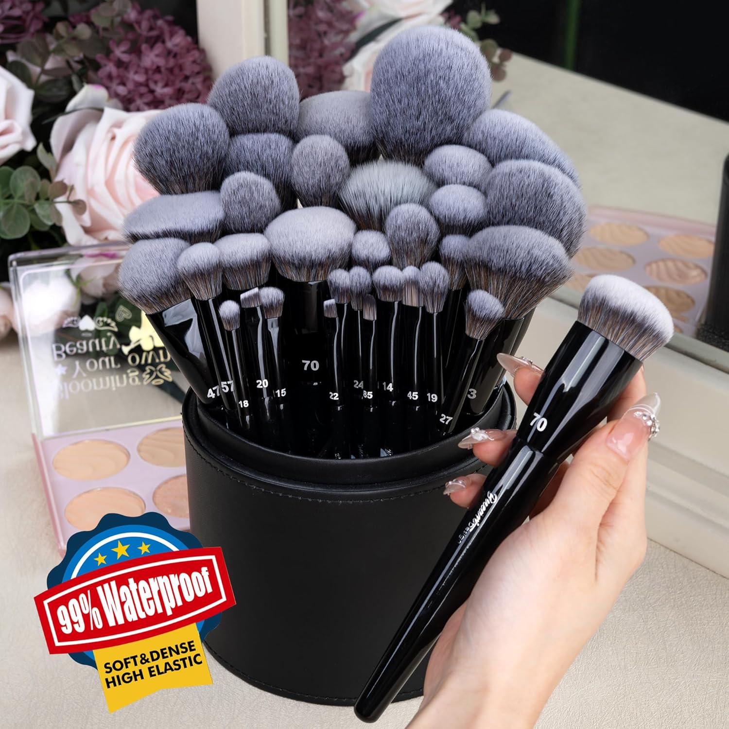 Bueart Design Juego de 32 brochas de maquillaje de grado PRO con so...