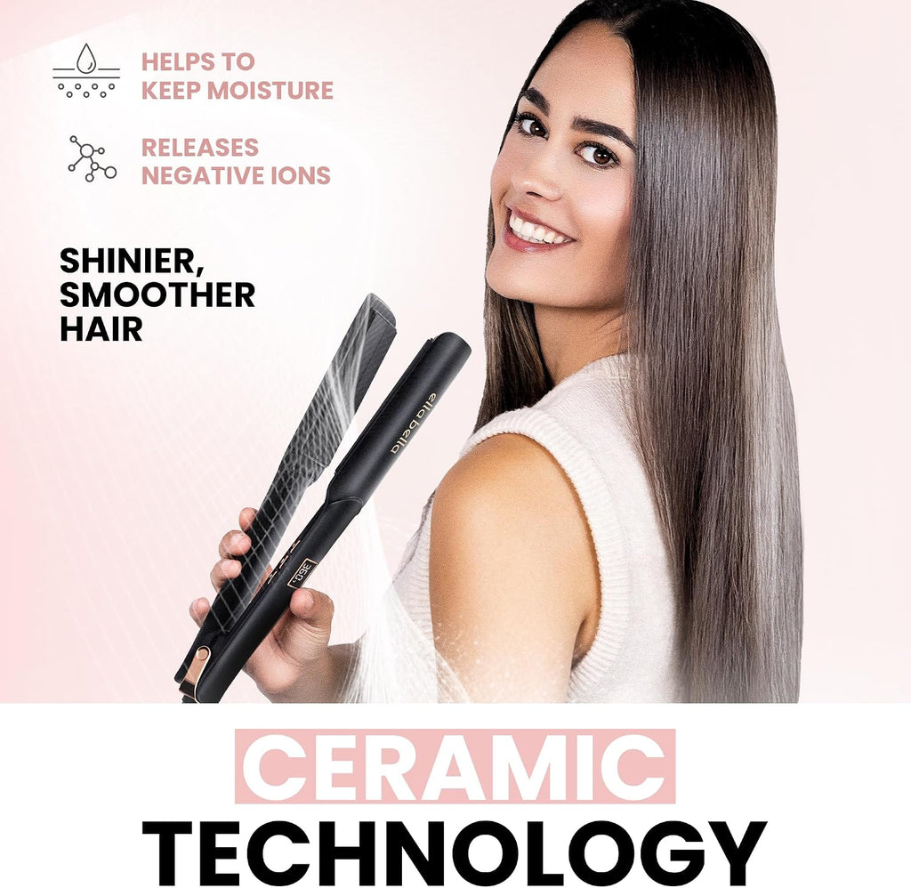 ELLA BELLA® Plancha Alisadora de Cerámica para Cabello \u2022 Planc...