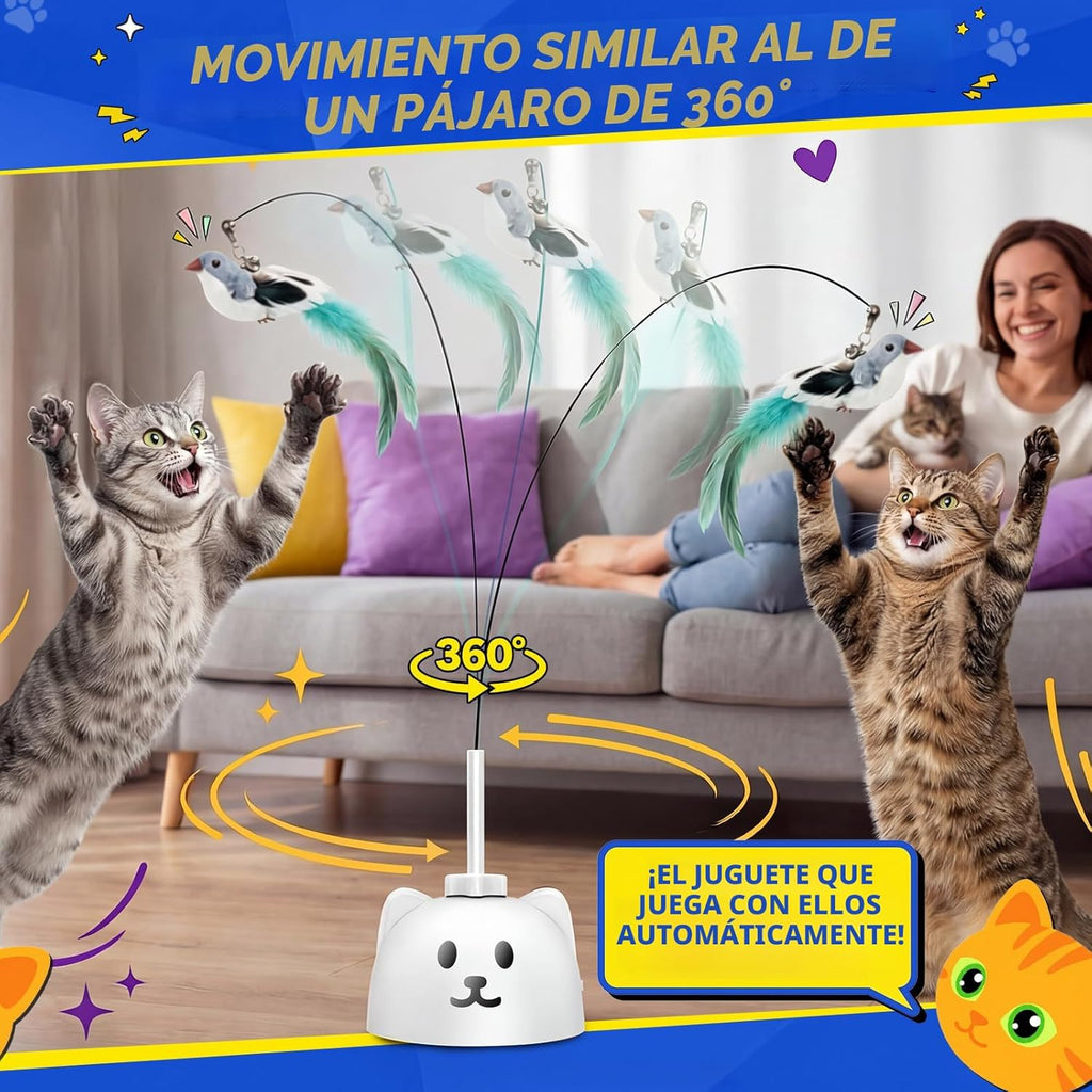 CATPICK Juguetes interactivos para gatos de interior, juguete autom...
