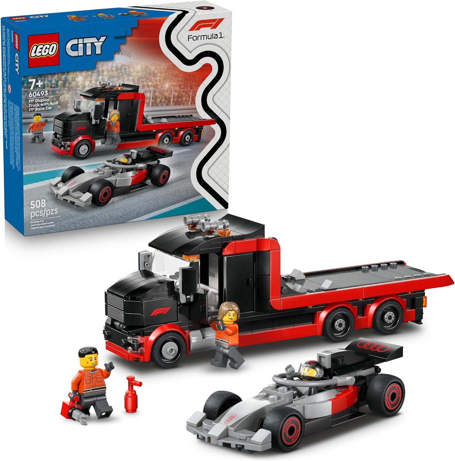 LEGO Camión de exhibición City F1 con coche de carreras Audi F1 - J...