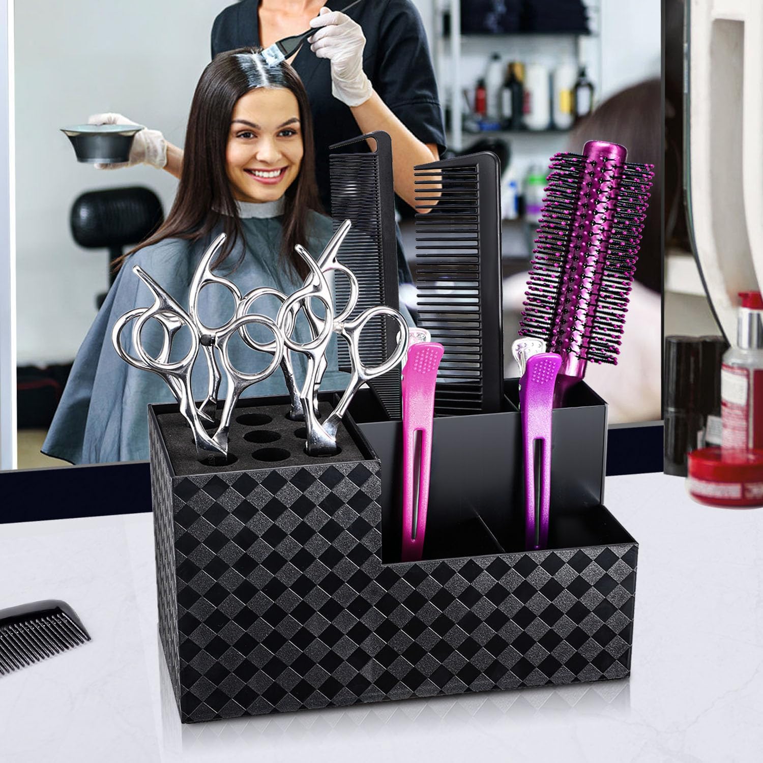 Noverlife Soporte para Tijeras de Peluquería Bloque de Cuchillas, S...