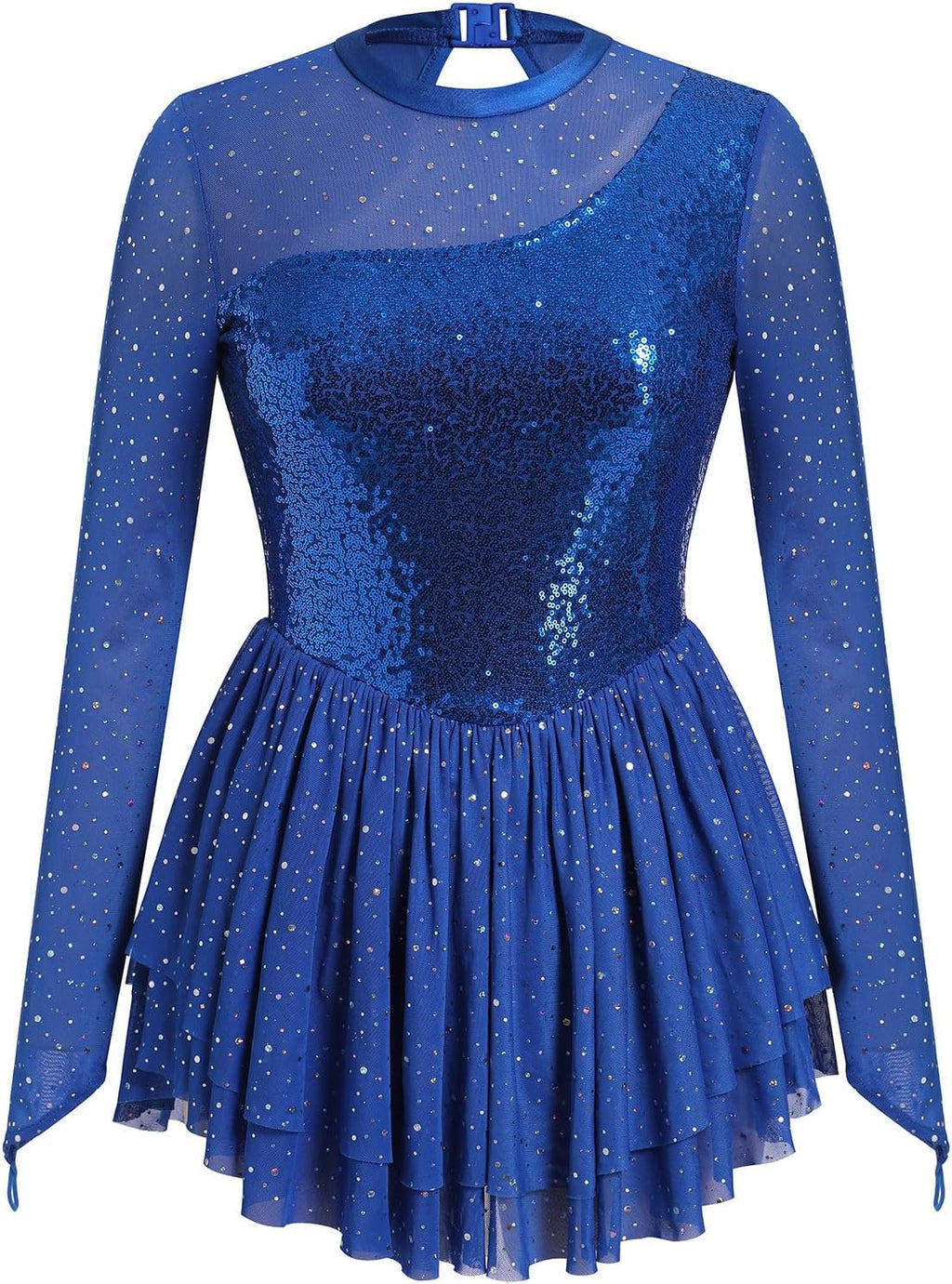 AFAVOM Vestido de patinaje artístico con lentejuelas para mujer, ma...