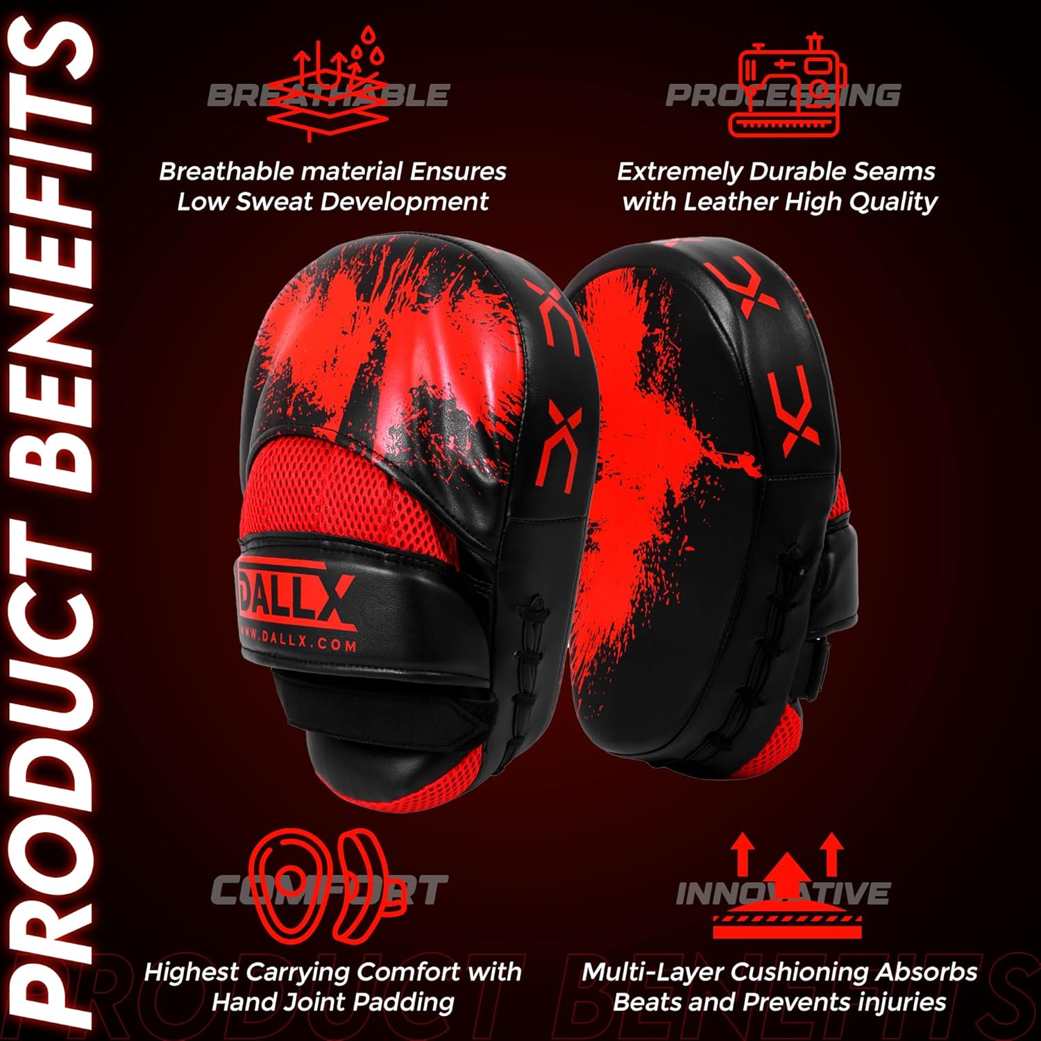 DALLX Guantes deportivos con gancho y Jab curvados para entrenamien...