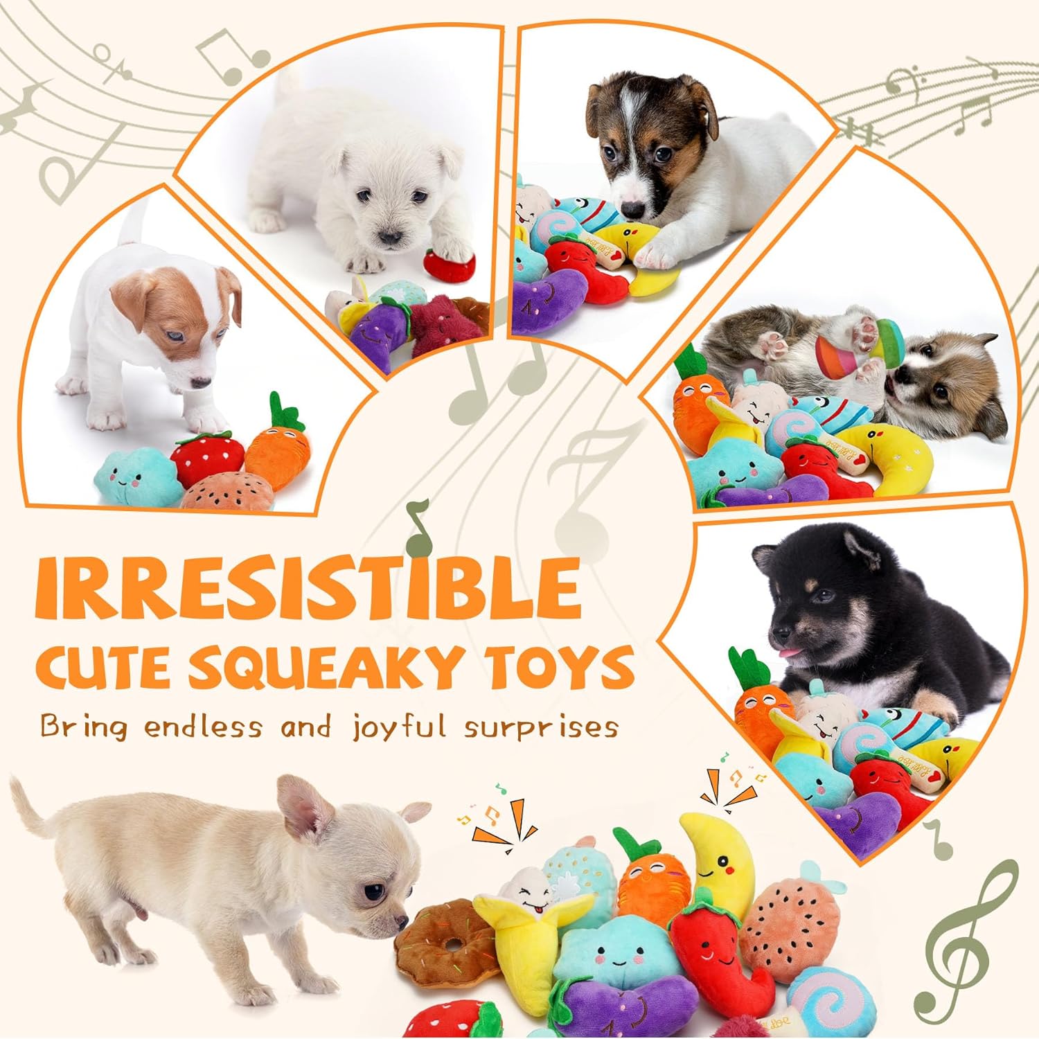 QTwoof Conjunto Alegre de 20 Juguetes Chirriantes para Perros - Inc...