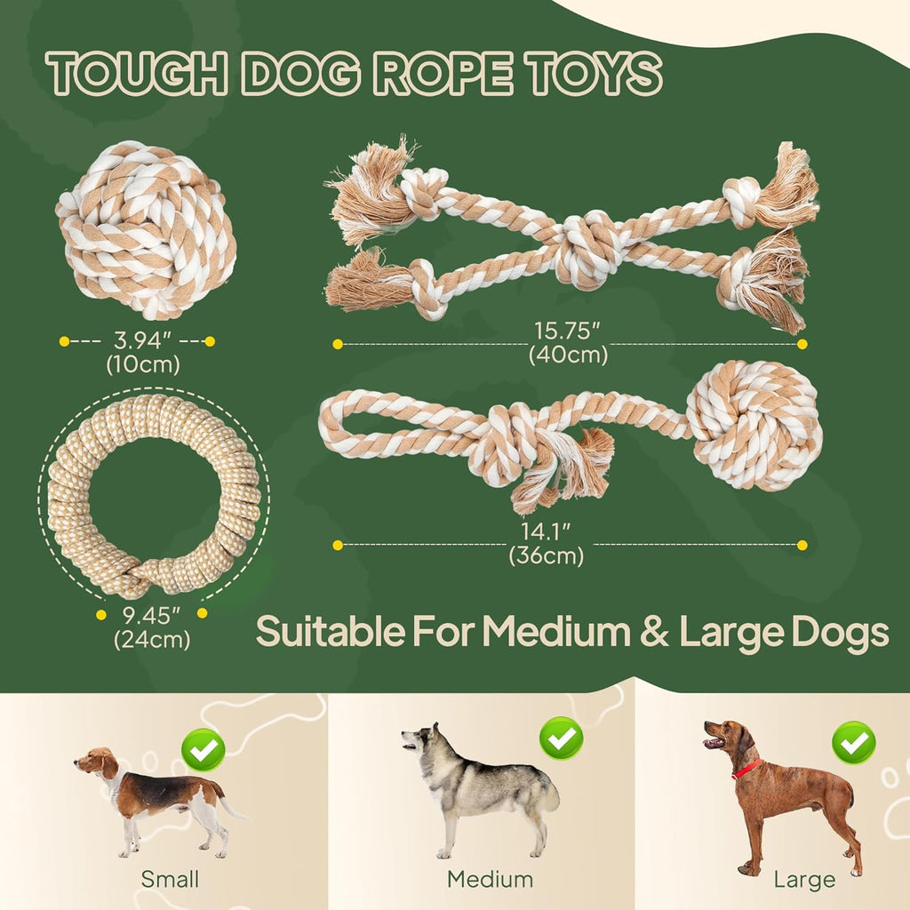 Juguete de cuerda para perros, paquete de 4 juguetes de cuerda para...