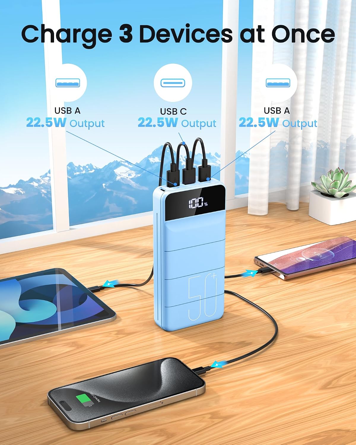 LOOPEAK Power Bank 50000mAh 22.5W Cargador portátil de carga rápida...