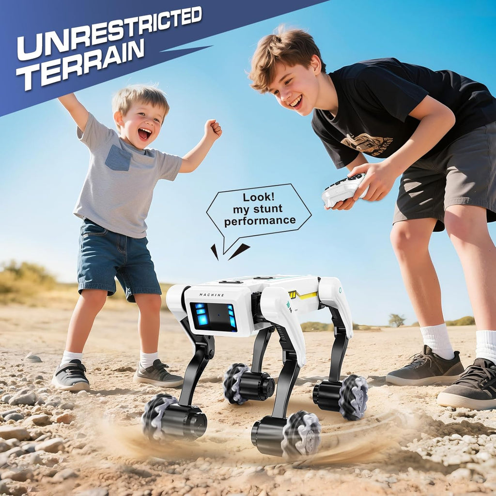 Perro robot inteligente con ruedas, más de 30 acciones biónicas, vo...