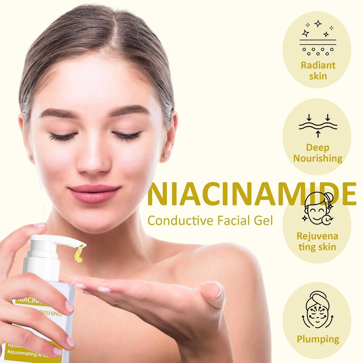 Gel conductor de 16.9 fl oz, imprimación de gel facial sin enjuague...