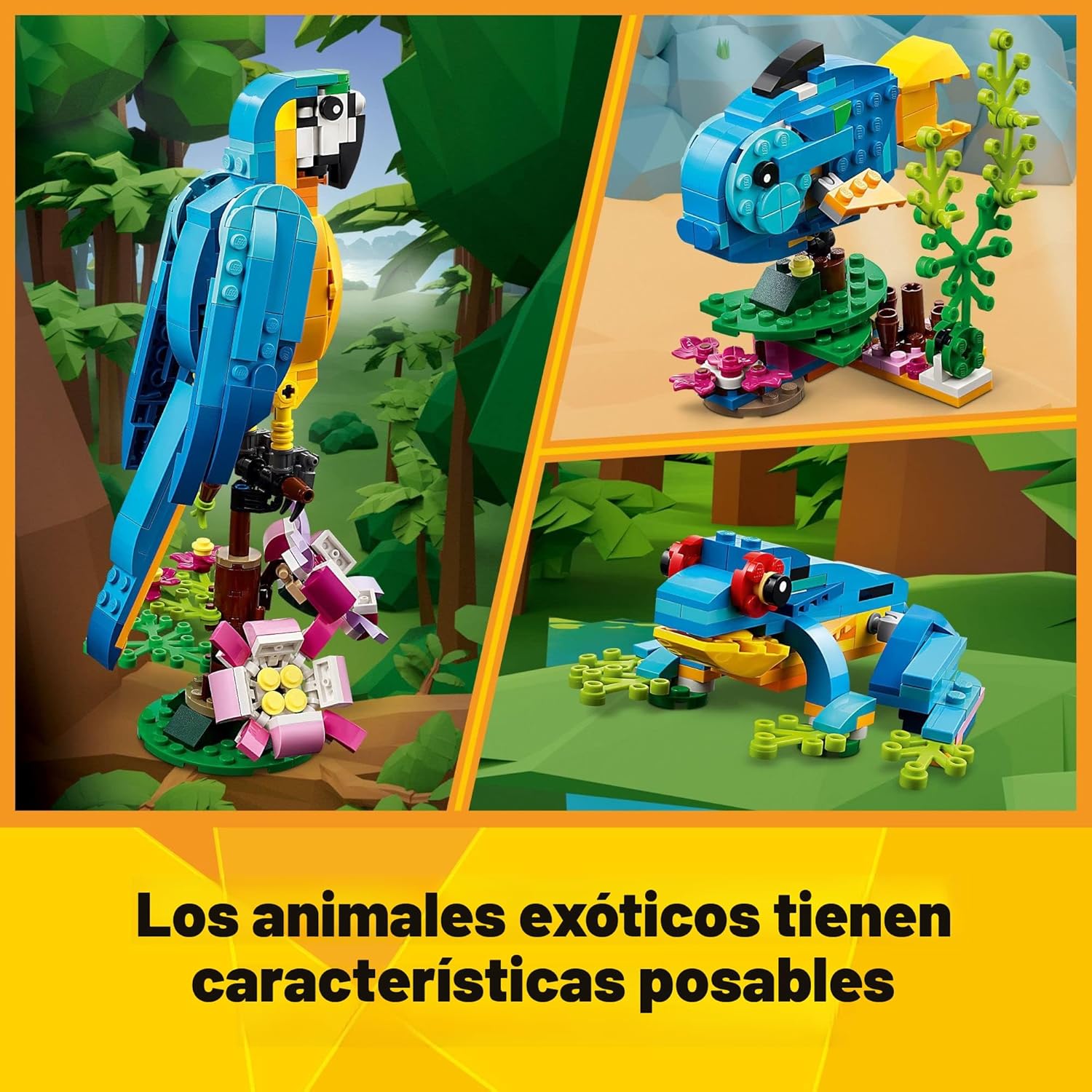 LEGO Creator 31136 - Juego de juguetes de construcción de loro exót...