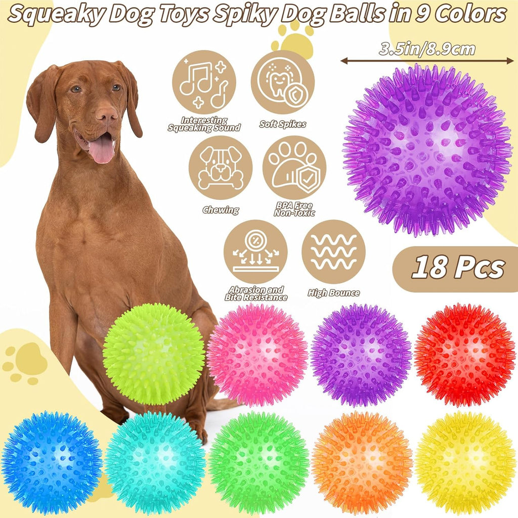 UZLU 18 bolas chirriantes de juguete para perros de 3.5 pulgadas, j...
