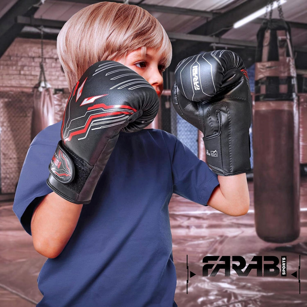 Farabi Sports Guantes de boxeo para niños y niñas, guantes de kickb...