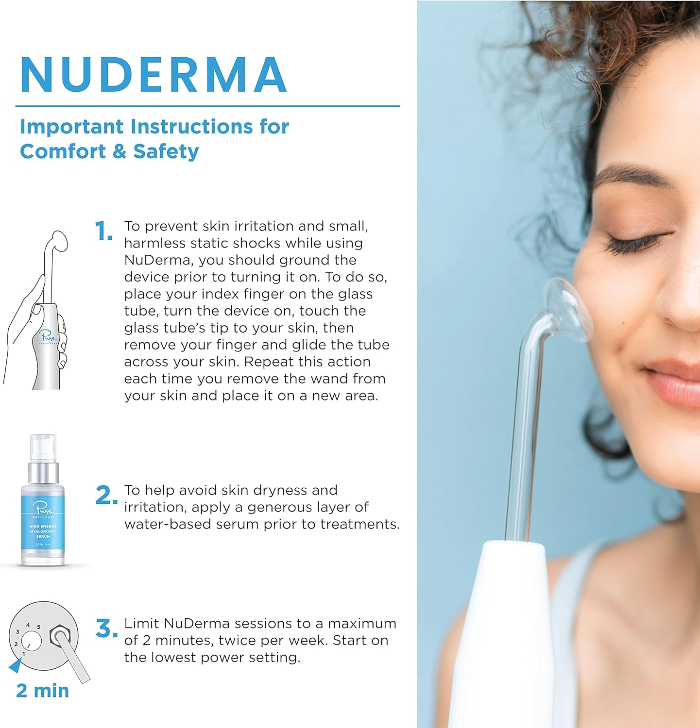 NuDerma - Varita de terapia profesional para la piel - Máquina port...