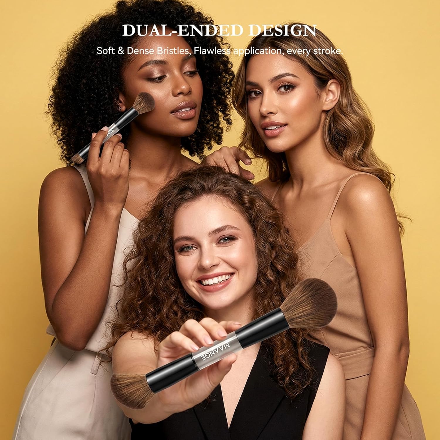 MAANGE Juego de 7 pinceles para maquillaje con bolsa, brochas de ma...