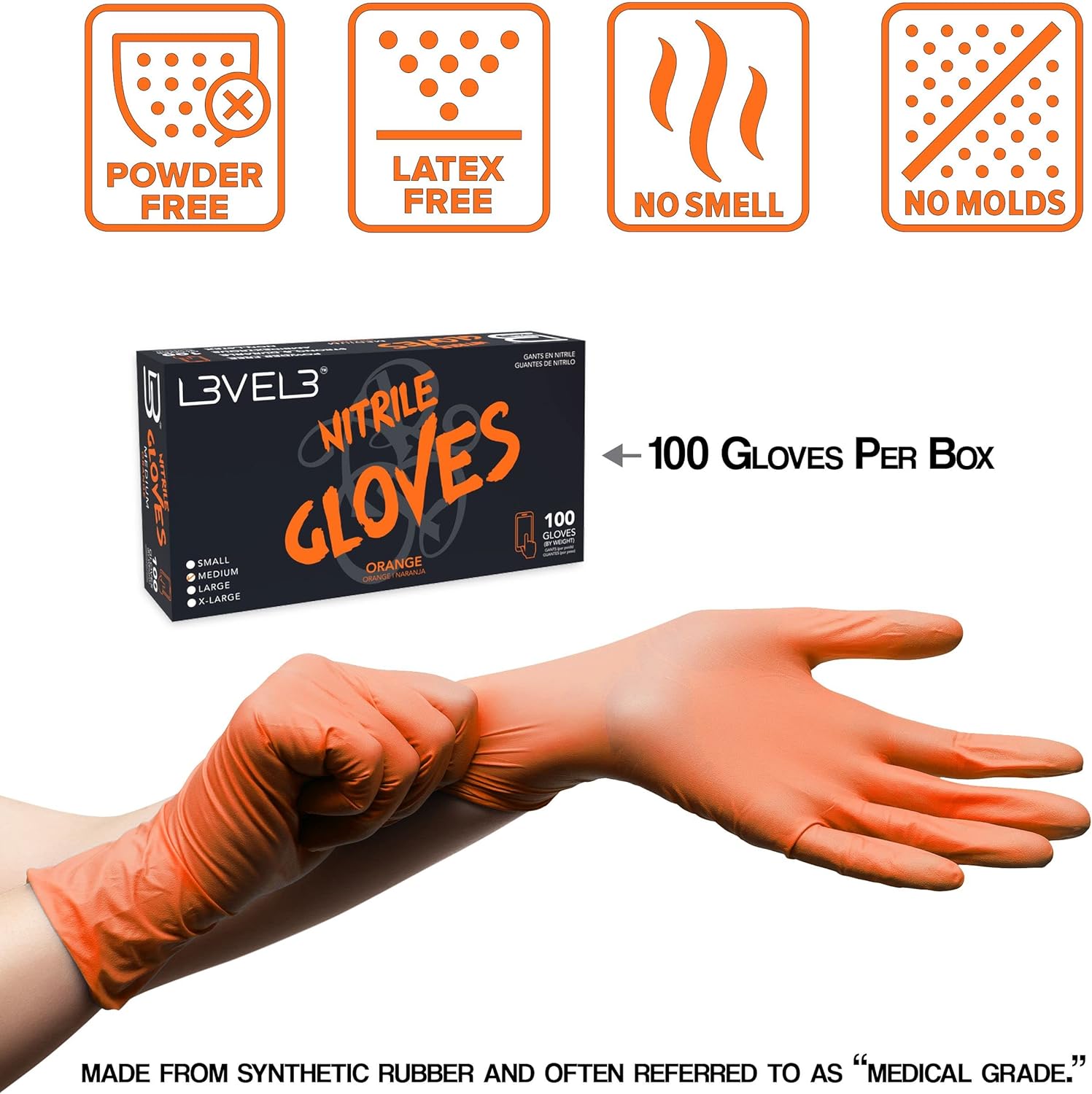 L3 Guantes de Nitrilo Nivel 3 - Guantes Desechables Profesionales d...