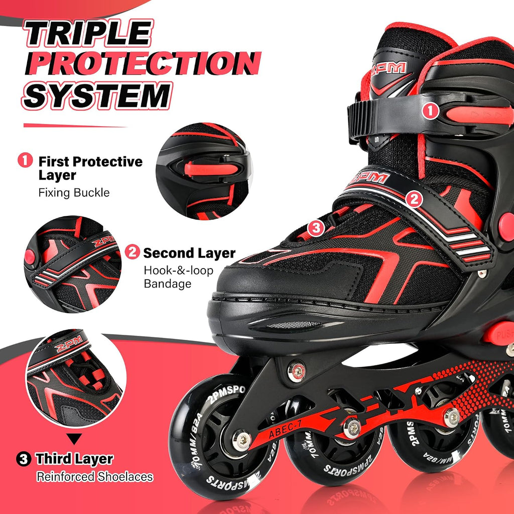 2PM SPORTS - Patines en línea ajustables Torinx verde para niños, p...