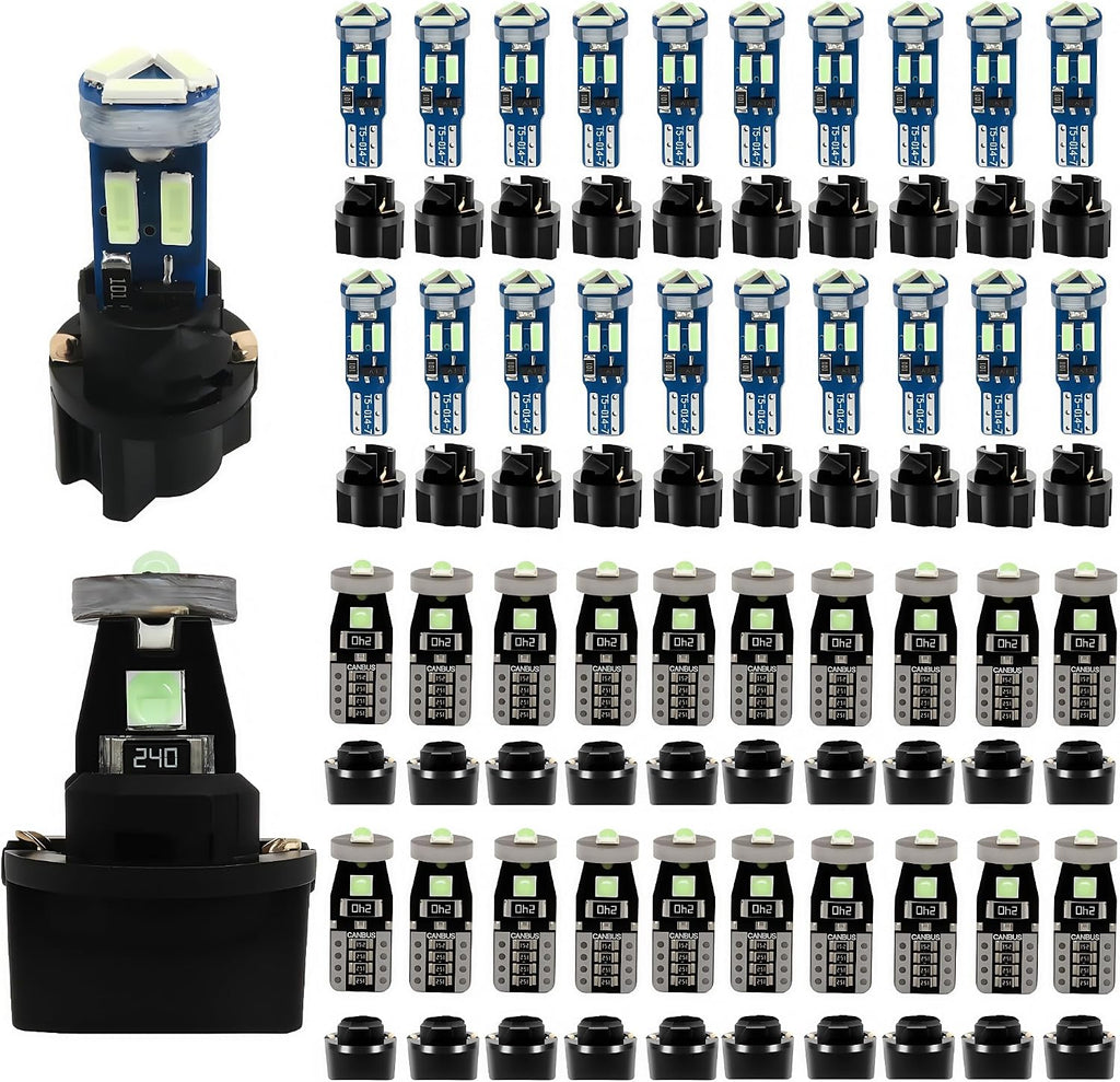 WLJH Paquete de 40 bombillas LED T5 T10 con enchufes, no polaridad...