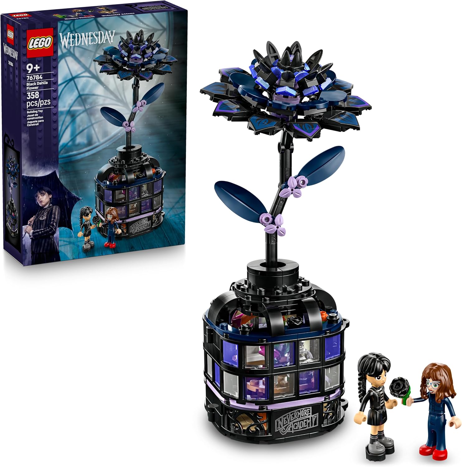 LEGO Wednesday - Juguete de construcción de flores de dalia negra,...