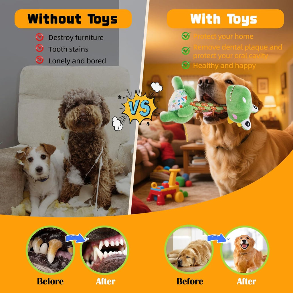 DSUMD Knots Twists Juguete para Perros, Juguete de Cuerda Chirriant...