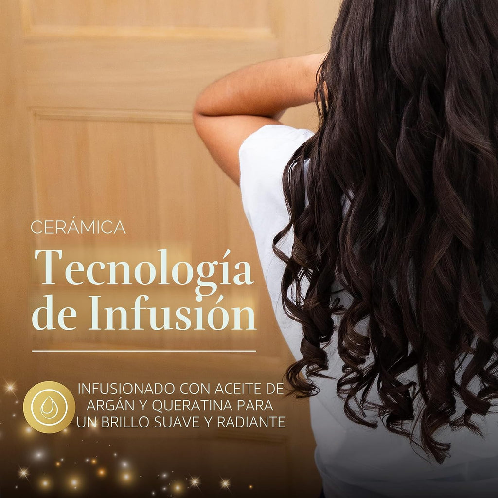 Remington Shine Therapy - Varita rizadora cónica con infusión de ac...