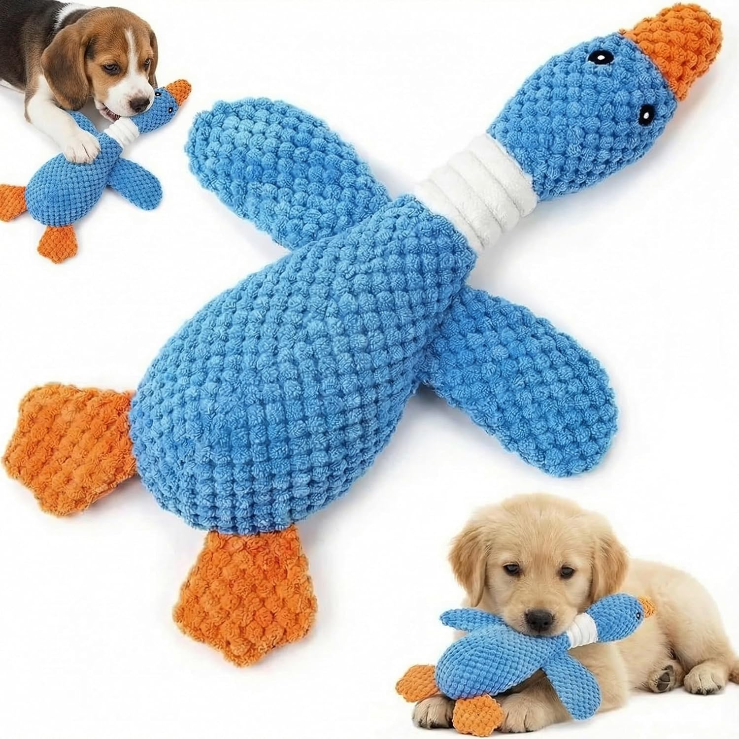 Paw-FECT - Juguete chirriante para perro de ganso, juguete masticab...