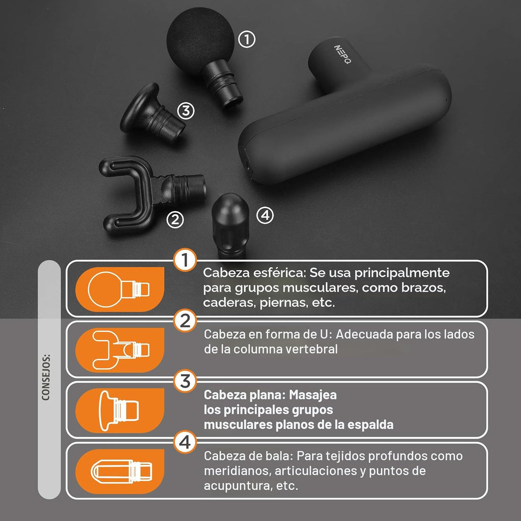 NEPQ Mini Pistola de Masaje, Potente Pistola de Percusión de Tejido...
