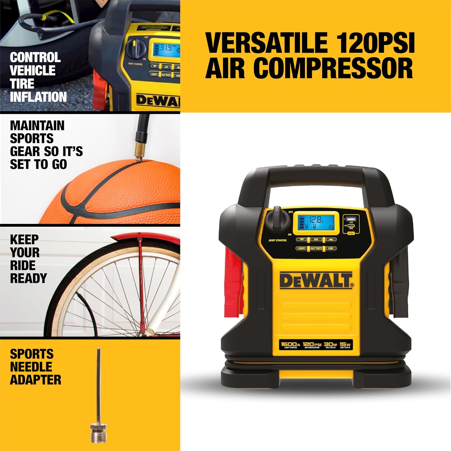 DEWALT DXAEJ14 Arrancador de 1600 amperios con inflador | Estación...