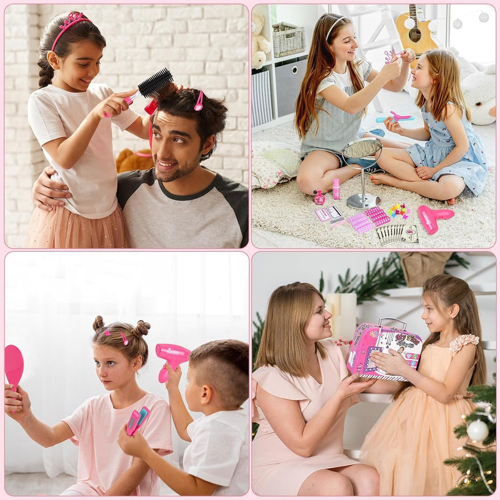 Gifts2U Juguetes de peluquería para niñas, juego de salón de bellez...