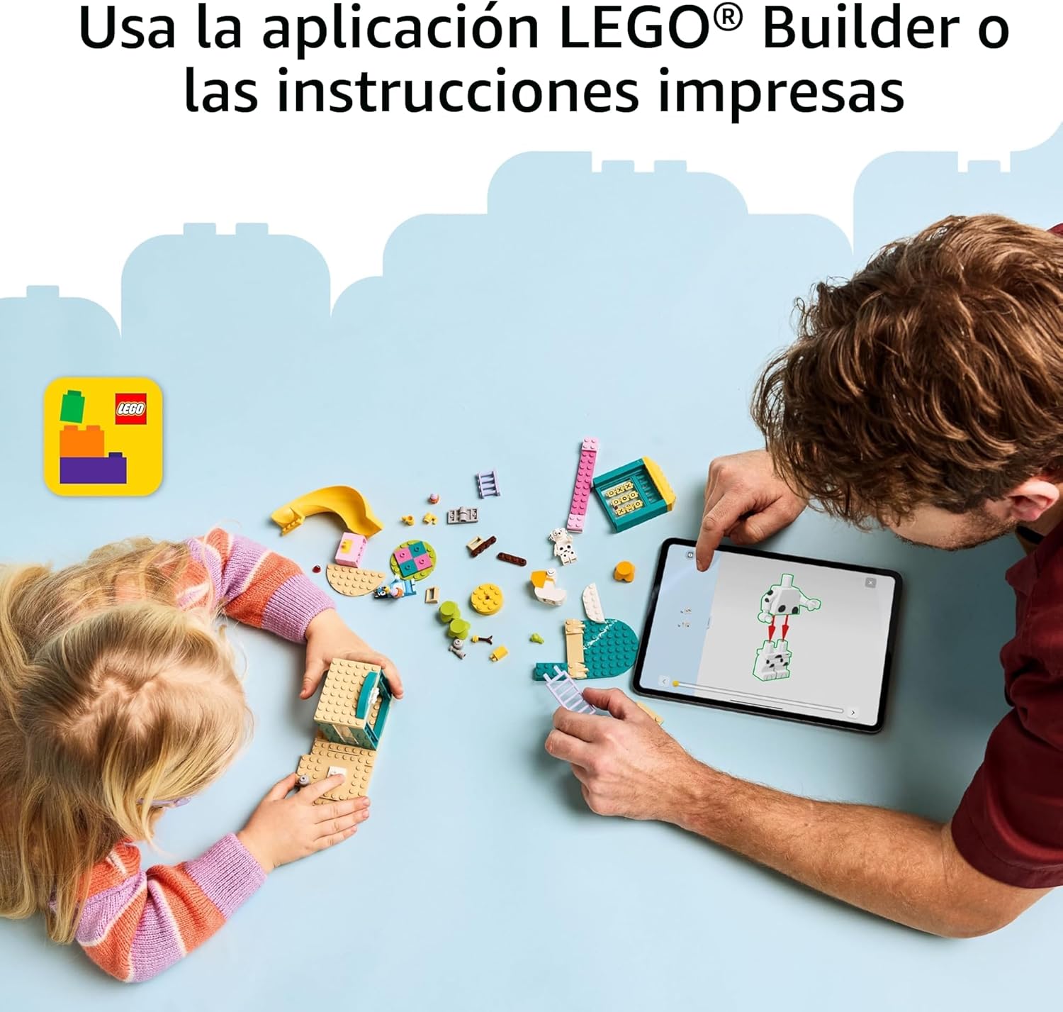 LEGO Bluey Patio de Juego Divertido con Bluey y Chloe Bloques de Co...