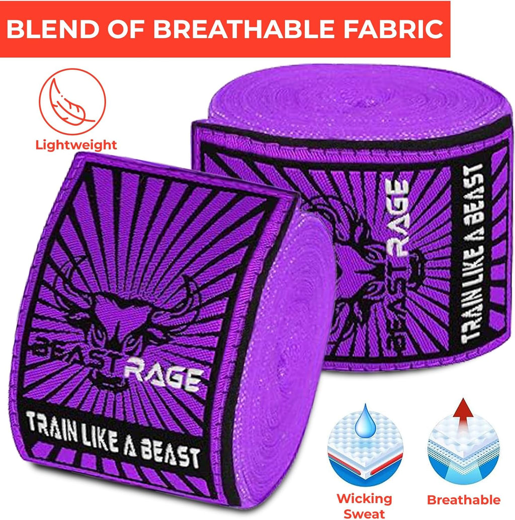 BEAST RAGE Vendas para manos de boxeo para MMA Kickboxing, muñequer...