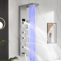 DELAVIN Torre de ducha de acero inoxidable LED, torre de panel de d...