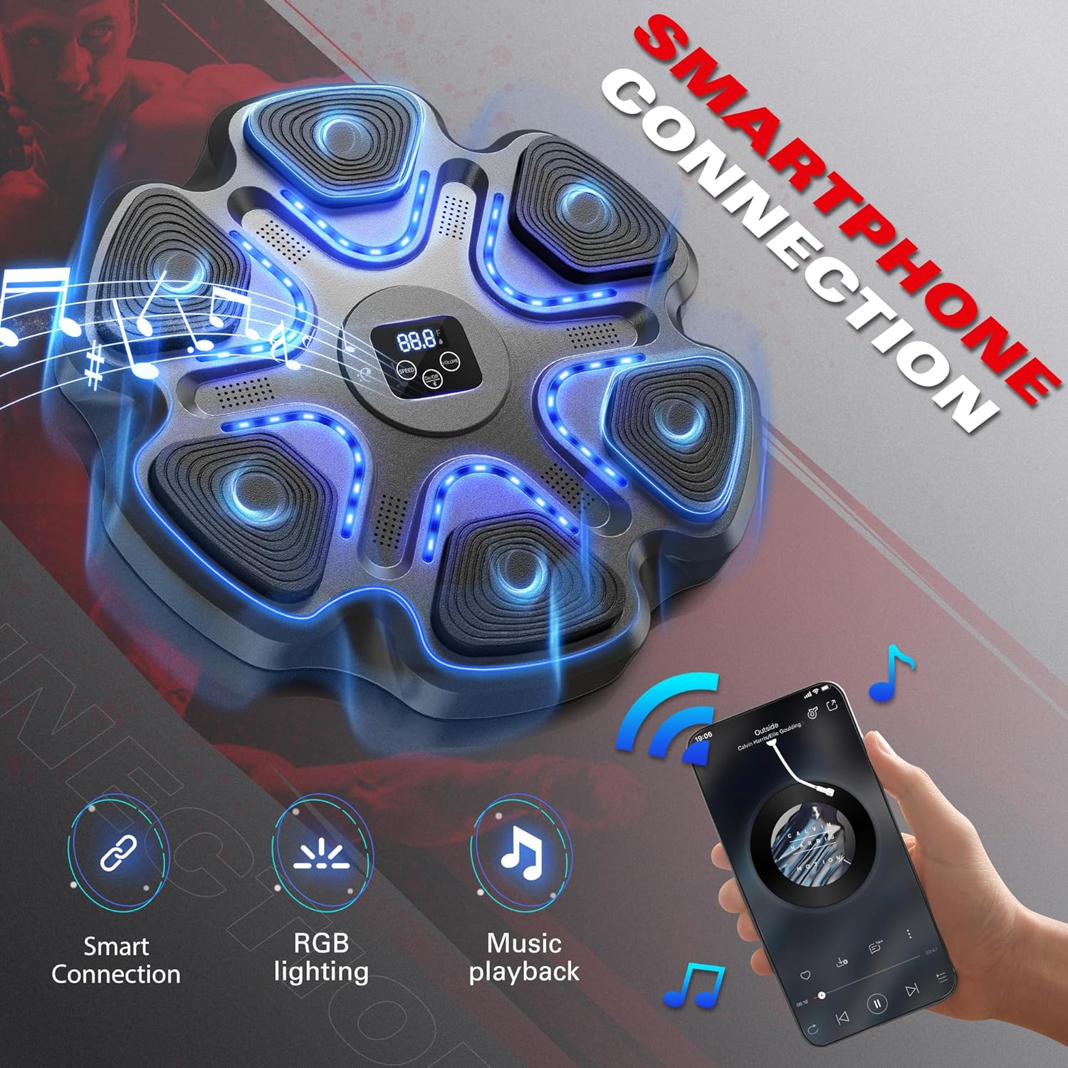 SPIEEK Máquina de Boxeo Musical con Guantes para Adultos Máquina de...
