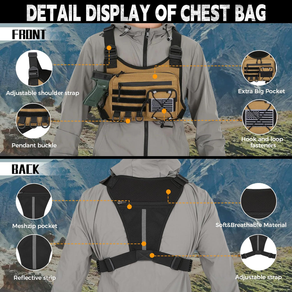 koculemi Bolsa de Pecho para Deportes al Aire Libre para Hombres, F...
