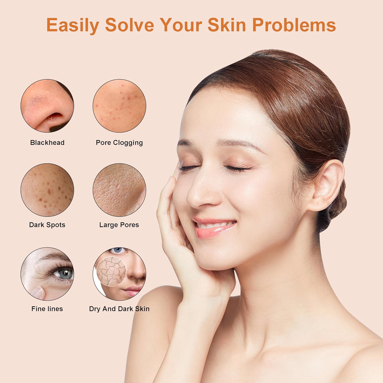4 en 1 Dermoabrasión de diamante Microdermabrasión Limpiador de la...