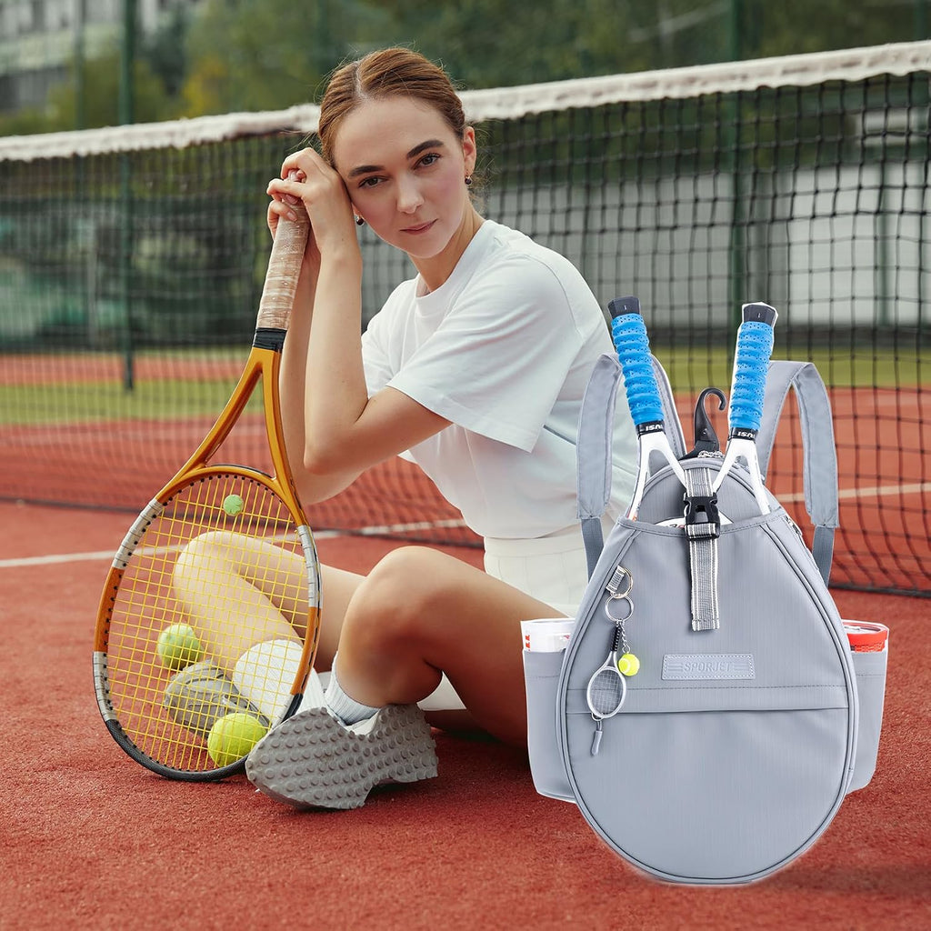 SPORJET Mochila de Tenis con Soporte para 2 Raquetas, Bolsa de Raqu...