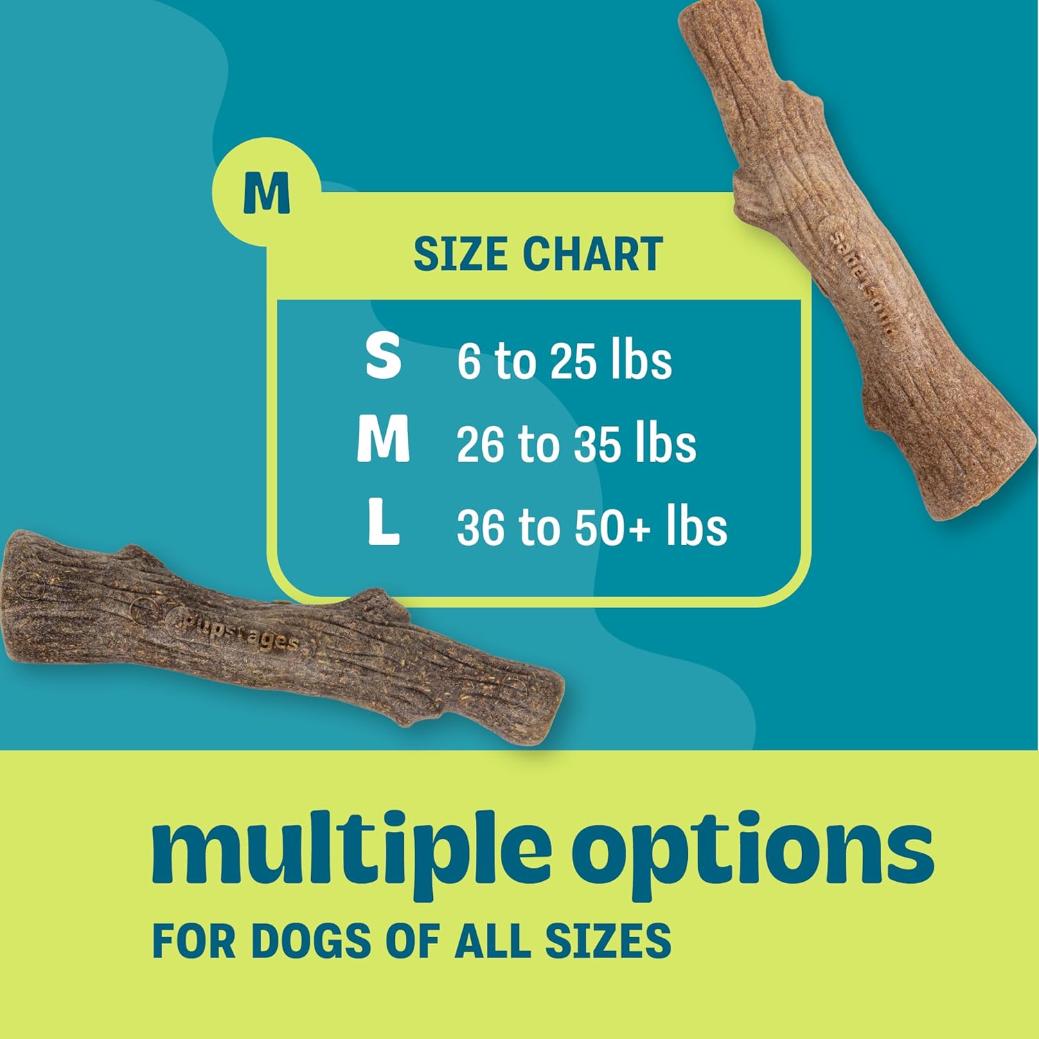 Outward Hound Dogwood juguetes para masticar de madera duradera par...