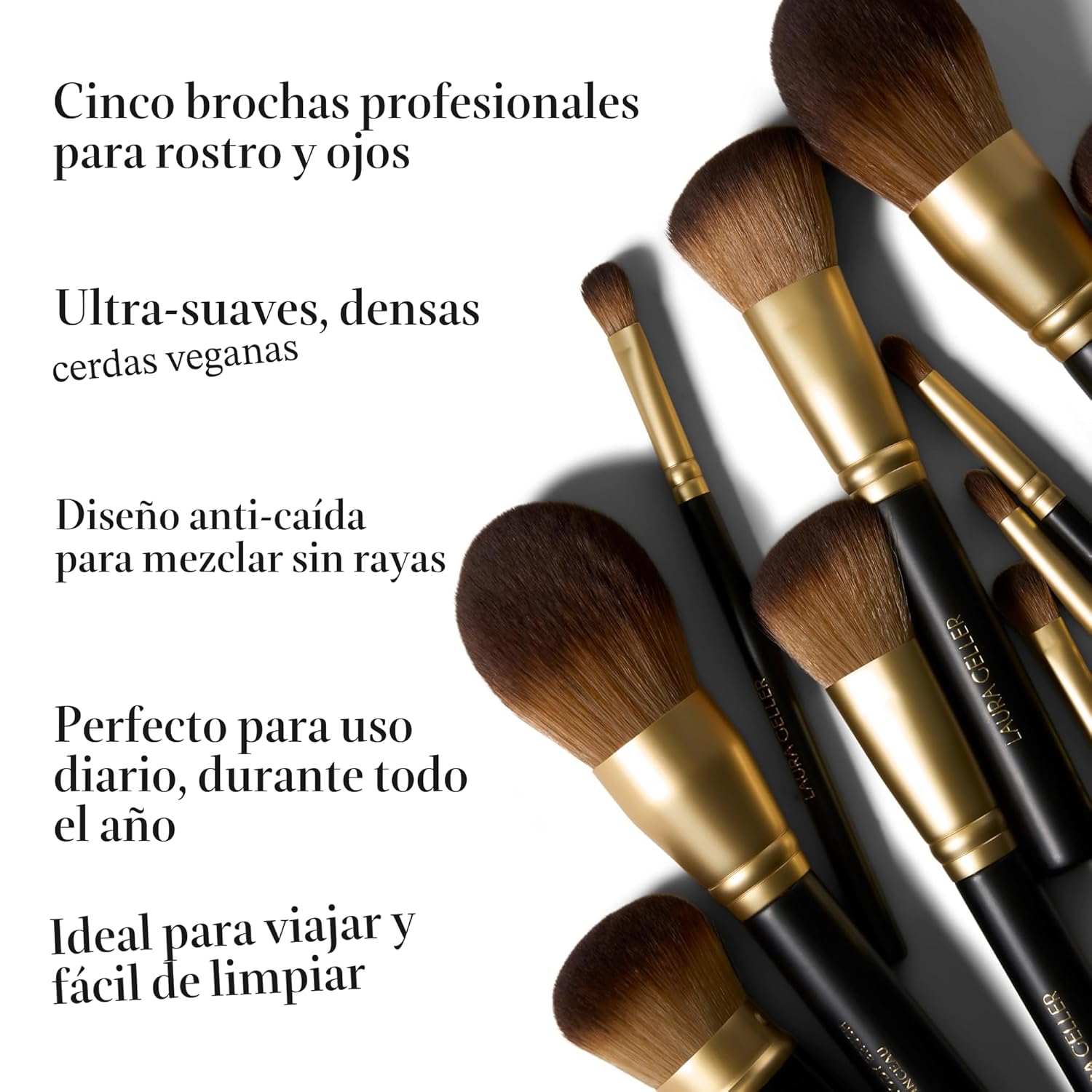 LAURA GELLER NEW YORK Pinceles de maquillaje profesional cosmético...
