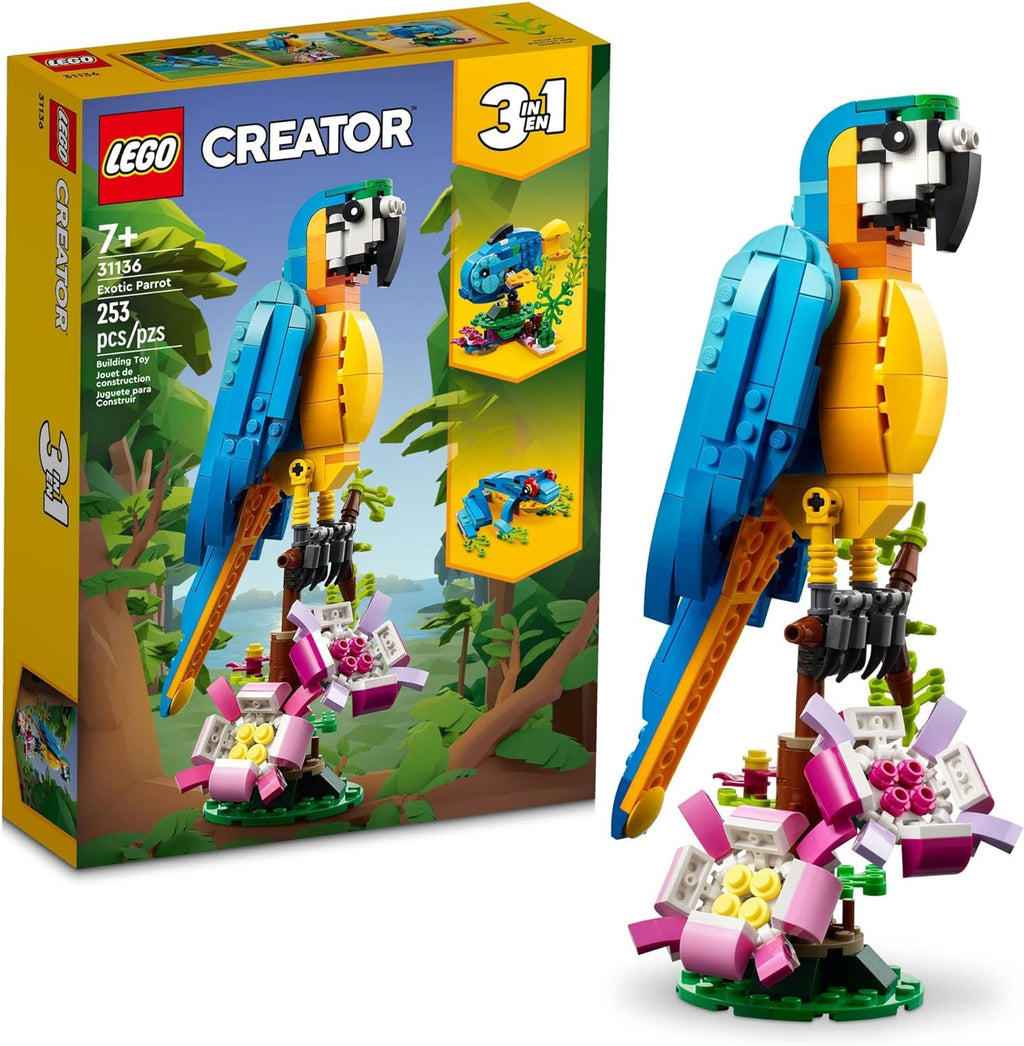 LEGO Creator 31136 - Juego de juguetes de construcción de loro exót...