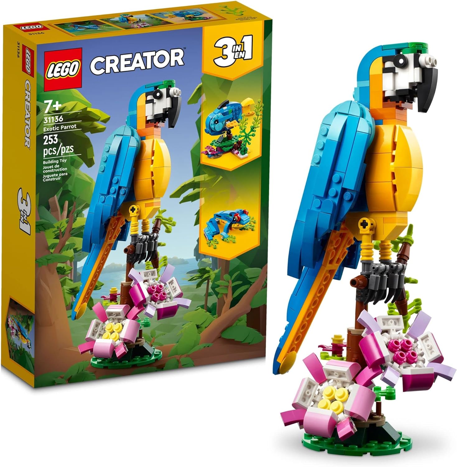 LEGO Creator 31136 - Juego de juguetes de construcción de loro exót...
