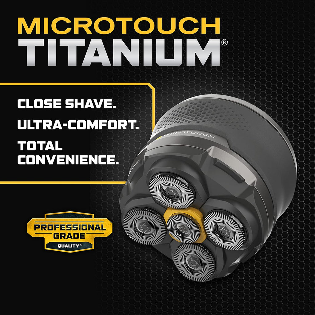 Microtouch Afeitadora eléctrica de titanio, afeitadora de cabeza y...