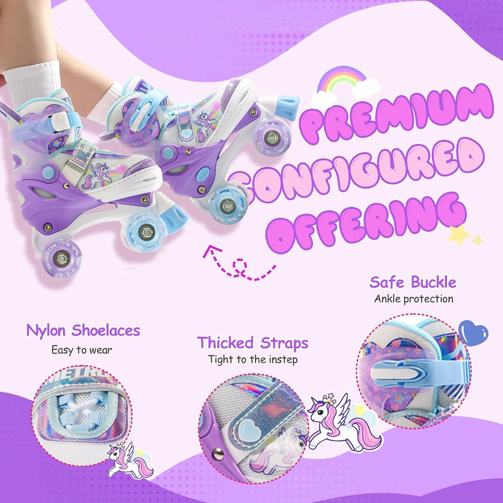 METROLLER Patines de ruedas brillantes para niñas de 4 a 12 años |...