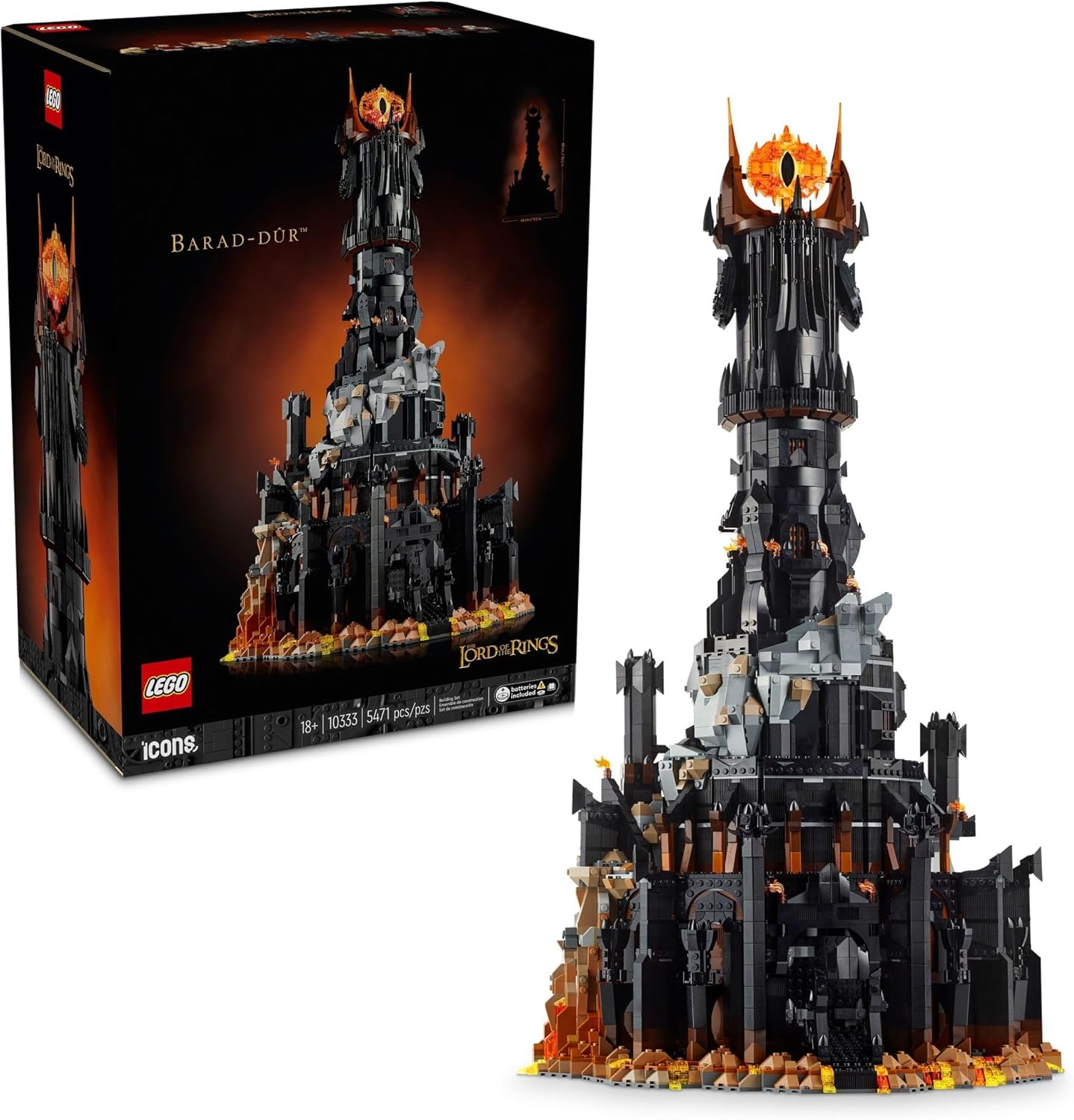LEGO Icons El señor de los anillos Barad-dûr - Juego de construcció...
