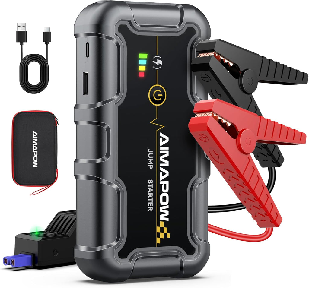 AIMAPOW - Arrancador portátil de batería de coche de 8000A, caja de...