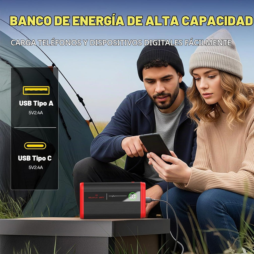 Paquete de refuerzo de batería de arranque de coche 1500A hasta 8.0...