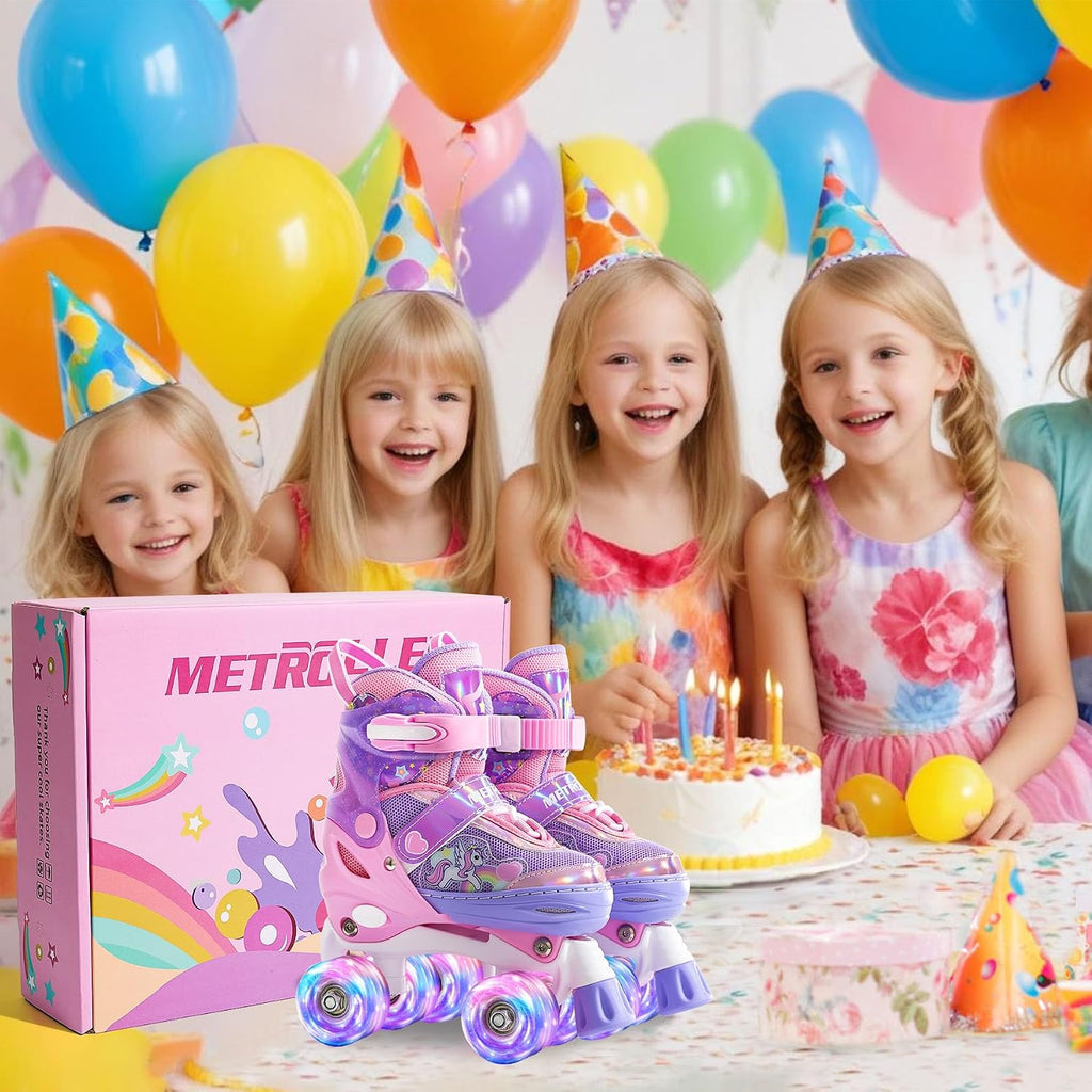 METROLLER Patines de ruedas brillantes para niñas de 4 a 12 años |...